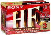 Sony HF audiotape of 90 min, 3 pak (3C90HF)